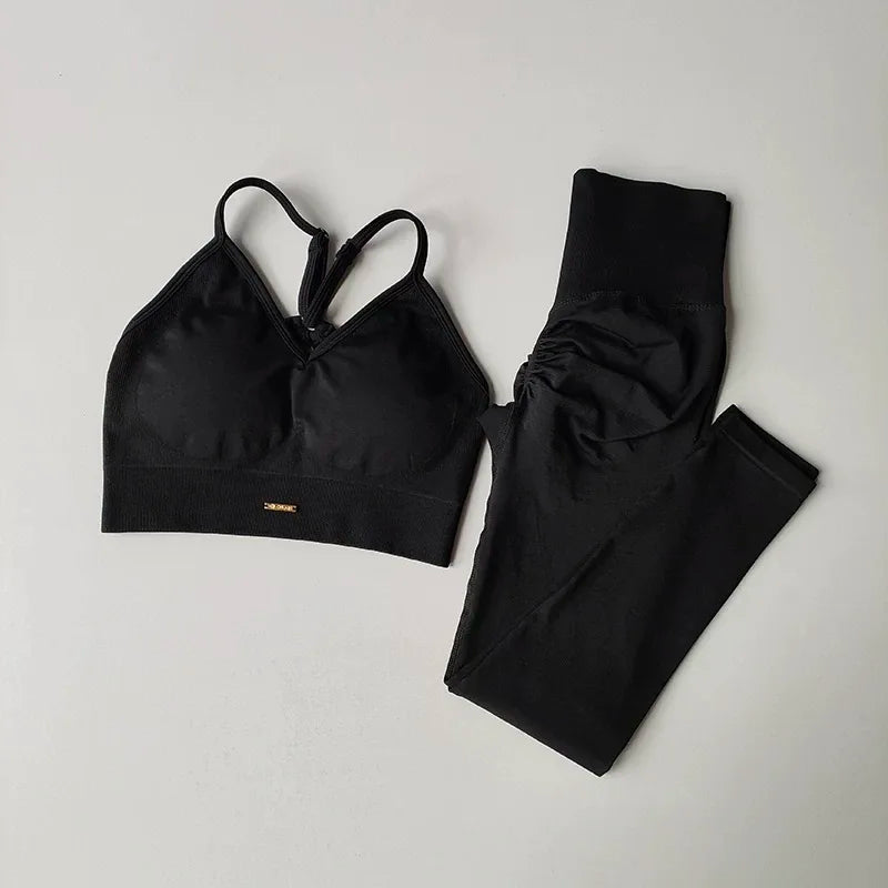 Conjunto Deportivo 2 Piezas Mujer – Top + Legging que Moldea 🔥