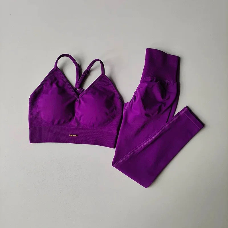 Conjunto Deportivo 2 Piezas Mujer – Top + Legging que Moldea 🔥